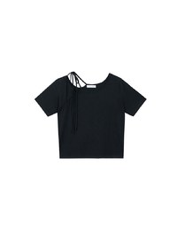 2 Way Asymmetrical Tie Ribbed Short Tee
