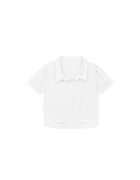 Ruched Waistband Puff Sleeve Shirt