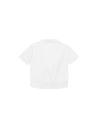 Ruched Waistband Puff Sleeve Shirt