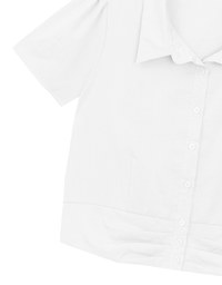 Ruched Waistband Puff Sleeve Shirt