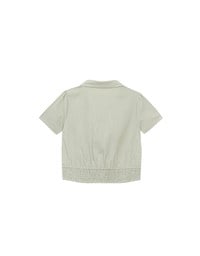 Ruched Waistband Puff Sleeve Shirt