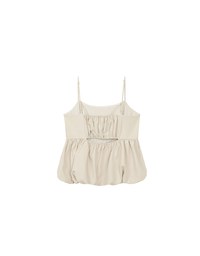 Adjustable Strap Gathered Bubble Peplum Cami Top