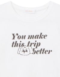 【Lyra & Toby】Embroidery Graphic Slogan Cropped Tee