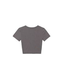 【Lyra & Toby】Embroidery Graphic Slogan Cropped Tee