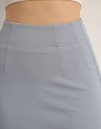 AIRY HOURGLASS Cooling Front Asymmetric Slit Maxi Skirt with Back Pockets