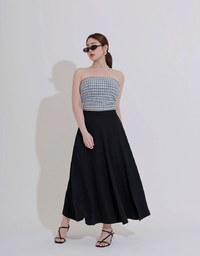 Cooling Fabric Flared Front Slit Maxi Skirt