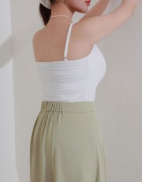 Cooling Fabric Flared Front Slit Maxi Skirt