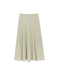 Cooling Fabric Flared Front Slit Maxi Skirt