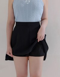Cooling Fabric High Waist A Line Mini Skirt with Flared Hem