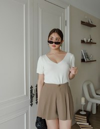 AIRY HOURGLASS High Waist Pleated A Line Shorts