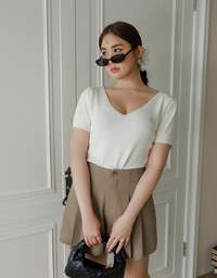 AIRY HOURGLASS High Waist Pleated A Line Shorts