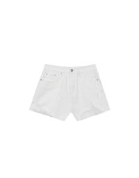 High Waisted Distressed Raw Hem Jeans Denim Shorts