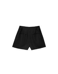 High Waist Chain Accent Pleated Tailored Shorts