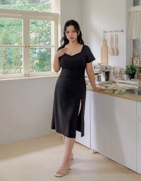 AIRY HOURGLASS Bodycon Spaghetti Strap Cami Maxi Dress with Sweetheart Neckline