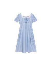 Dainty Floral Embroidery Front Tie Cut Out Padded Flowy Maxi Dress