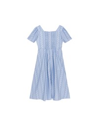 Dainty Floral Embroidery Front Tie Cut Out Padded Flowy Maxi Dress
