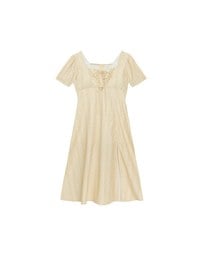 Dainty Floral Embroidery Front Tie Cut Out Padded Flowy Maxi Dress