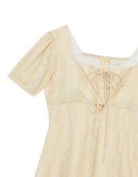 Dainty Floral Embroidery Front Tie Cut Out Padded Flowy Maxi Dress