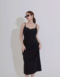 AIRY HOURGLASS Sweetheart Neckline Slim Fit Cami Padded Maxi Dress with Back Slit