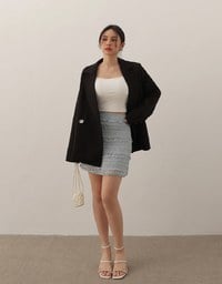 Basic Off Shoulder Stretch Padded Cropped Top