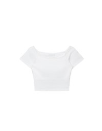 Basic Off Shoulder Stretch Padded Cropped Top