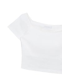 Basic Off Shoulder Stretch Padded Cropped Top