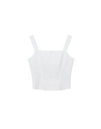 Ruched Front Sleeveless Vest Top with Button Accent