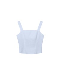 Ruched Front Sleeveless Vest Top with Button Accent
