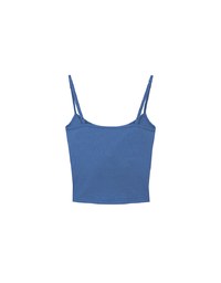 AIR SPACE Logo Embroidered Ribbed Spaghetti Strap Cami Padded Top