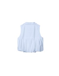 Sleeveless Bubble Hem Top With Collar Detail