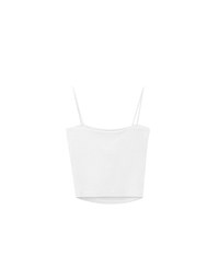Basic Ribbed Slim Strap Crop Cami Top
