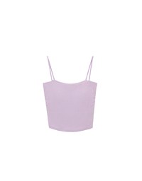 Basic Ribbed Slim Strap Crop Cami Top