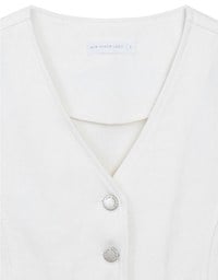 Tailored V Neck Button Front Short Sleeve Cropped Blazer Top
