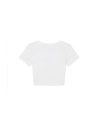 Bejeweled Cropped Top With Rhinestone Embellished Slim Fit Holiday Tee