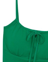 Youthful Vibe Crop Camisole Top with Ruched Drawstring Detail