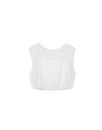 Faux 2 Piece Sleeveless Layered Mesh Top with Soft Knit Texture