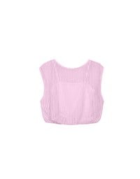 Faux 2 Piece Sleeveless Layered Mesh Top with Soft Knit Texture