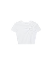 Heart Cut out Cropped Knit Top