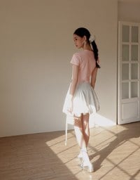 Heart Cut out Cropped Knit Top