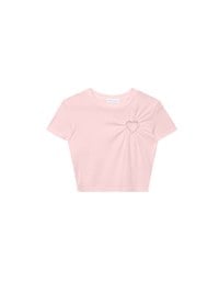 Heart Cut out Cropped Knit Top