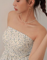 Floral Peplum Padded Tube Top