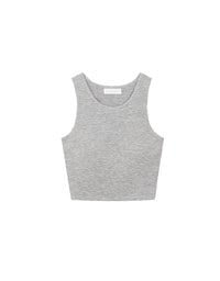 AIRY HOURGLASS Round Neck Textured Ribbed Crop Padded Tank Top