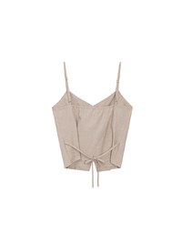 Asymmetric Neckline Button Up Pleated Spaghetti Strap Camisole Top