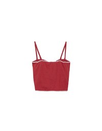 Lace Trim Ruched Strapless Padded Cami Top