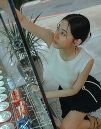 Waffle Knit Side Drawstring Tank Top