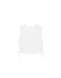 Waffle Knit Side Drawstring Tank Top