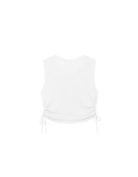 Waffle Knit Side Drawstring Tank Top