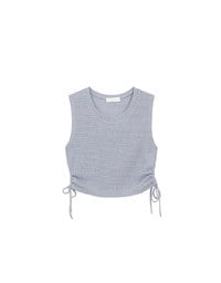 Waffle Knit Side Drawstring Tank Top