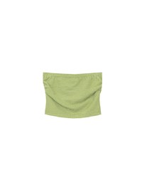 Textured Strapless Ruched Padded Bandeau Top