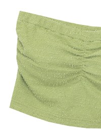 Textured Strapless Ruched Padded Bandeau Top